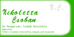 nikoletta csoban business card