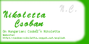 nikoletta csoban business card